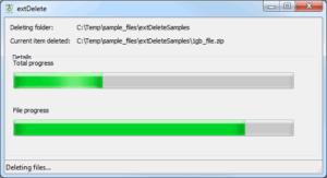 extDelete screenshot (secure delete mode)
