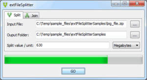 extFileSplitter screenshot (split)