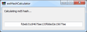 extHashCalculator screenshot (md5)