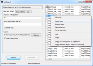 extSearch screenshot
