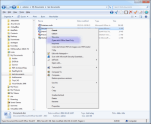 Office Read Only (context menu)