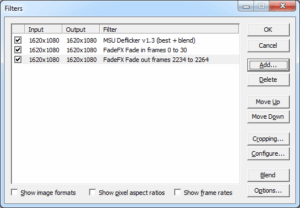 VirtualDub Fade In Fade Out filter